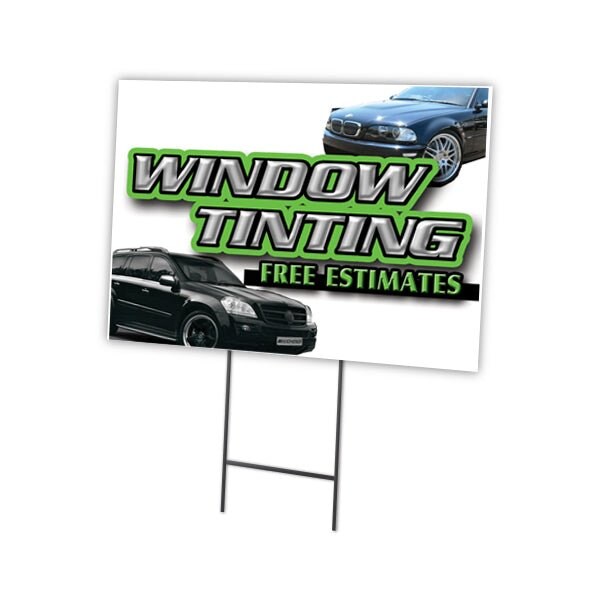 Window Tinting Free Es Yard & Stake outdoor plastic coroplast window, C-2436 Window Tinting Free Es